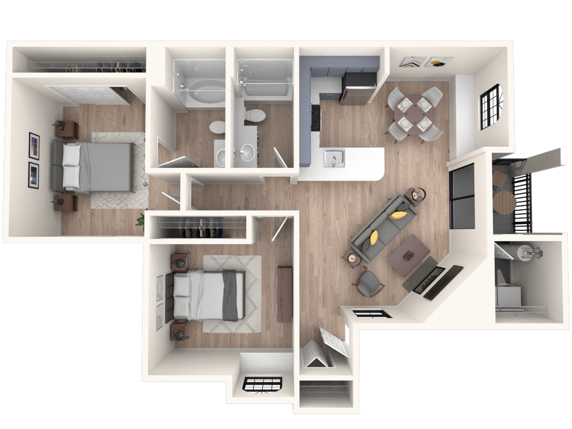 Floor Plan - 2x2 | Beach | Prior Reno