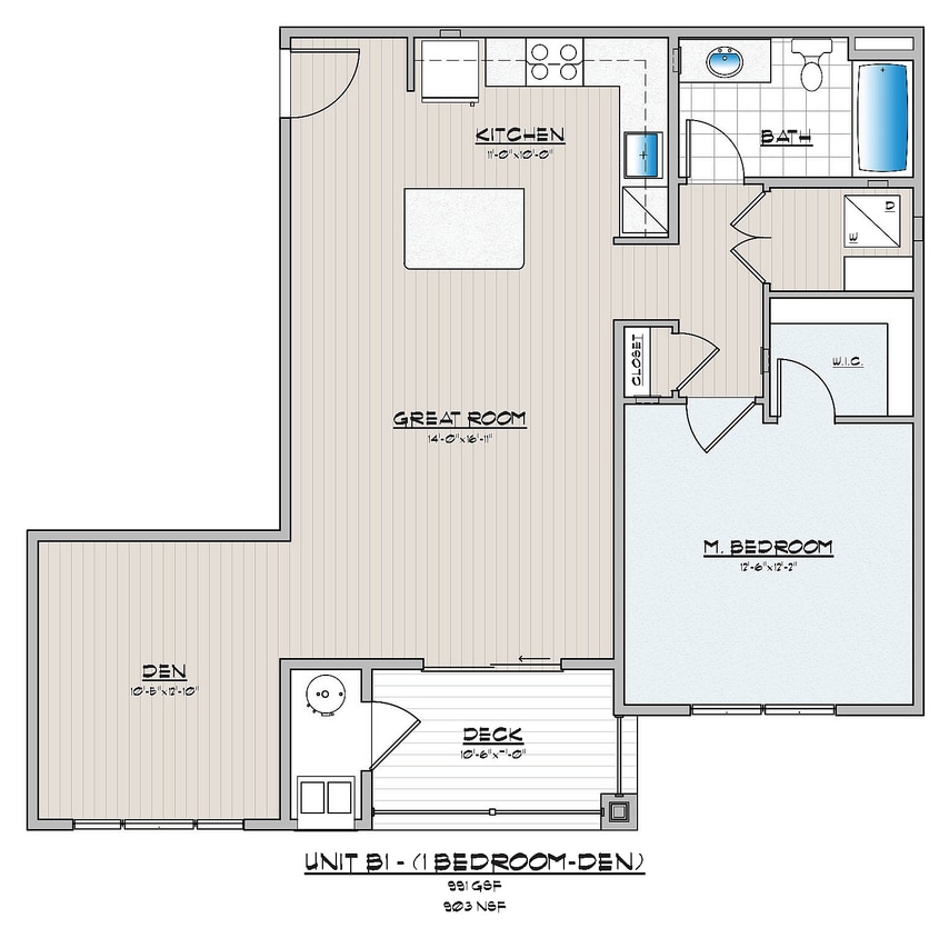 Rowen Place 1 Bedroom 1 Bathroom With Den - 1 Bedroom 1 Bathroom with Den