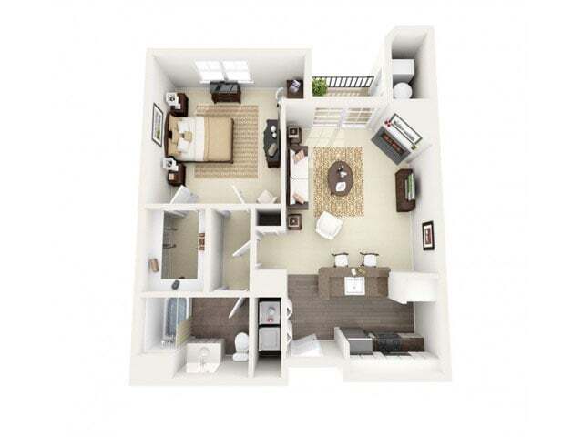 Floor Plan - 1 Bed/1 Bath-Beechtree 2