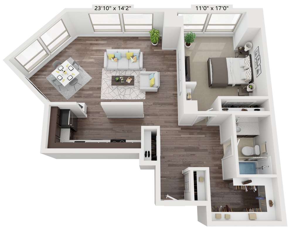 Floor Plan - ONE BEDROOM NINE