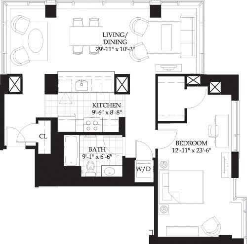 Floor Plan - Asteria One Bedroom (2)