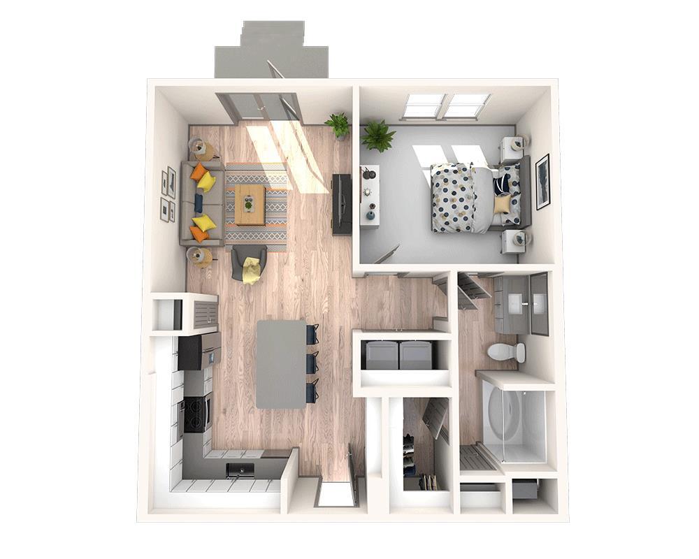 Floor Plan - One Bedroom A1C