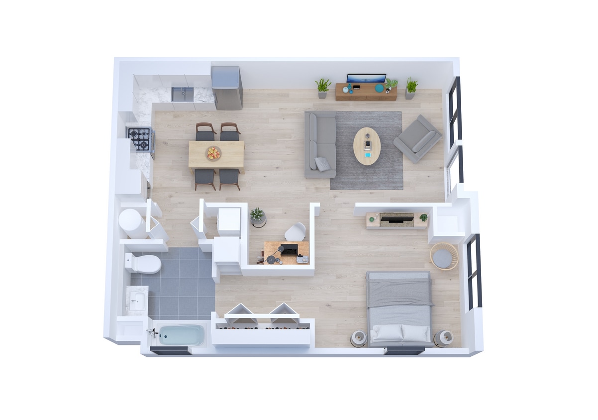 Floor Plan - A2A - 1x1