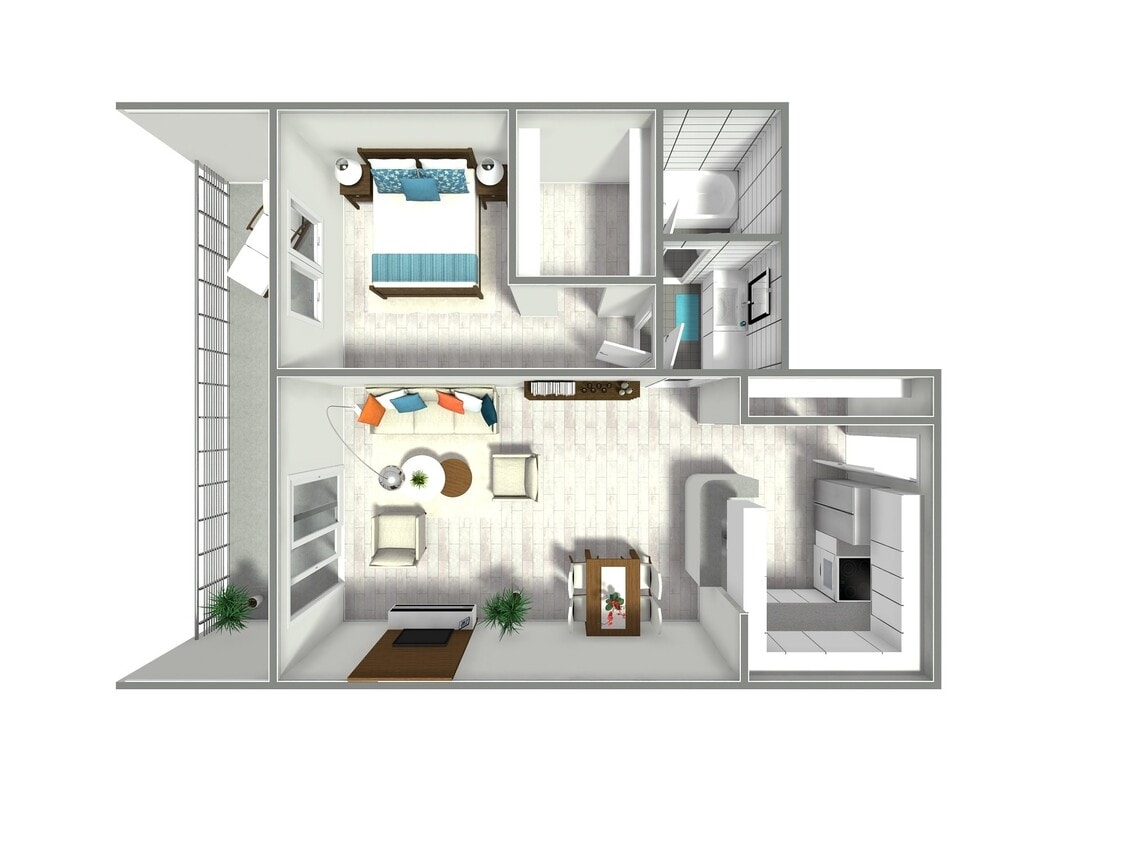Floor Plan - 1Bed 1Bath #4