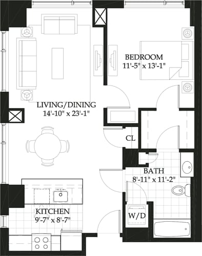 Floor Plan - Asteria One Bedroom (4)