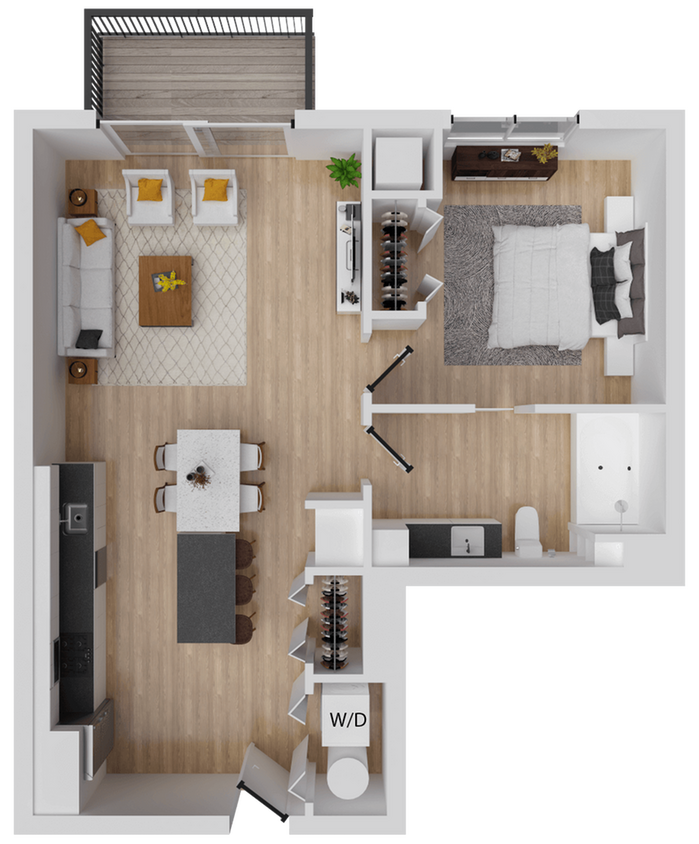 Gusto 2 - 676 square foot one bedroom, one bath apartment - Gusto 2
