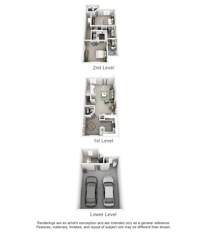 Oasis Townhome 2 X 2.5 - Two Bedroom / One Full and Two Bath Townhome