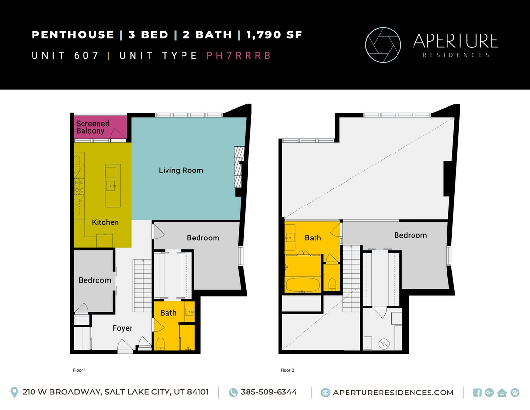 Unit 607 Aperture - Floor Plan Inserts - 3x2 Penthouse