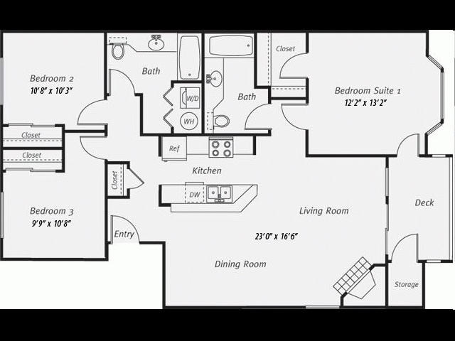 3BR/2BA - 3x2L