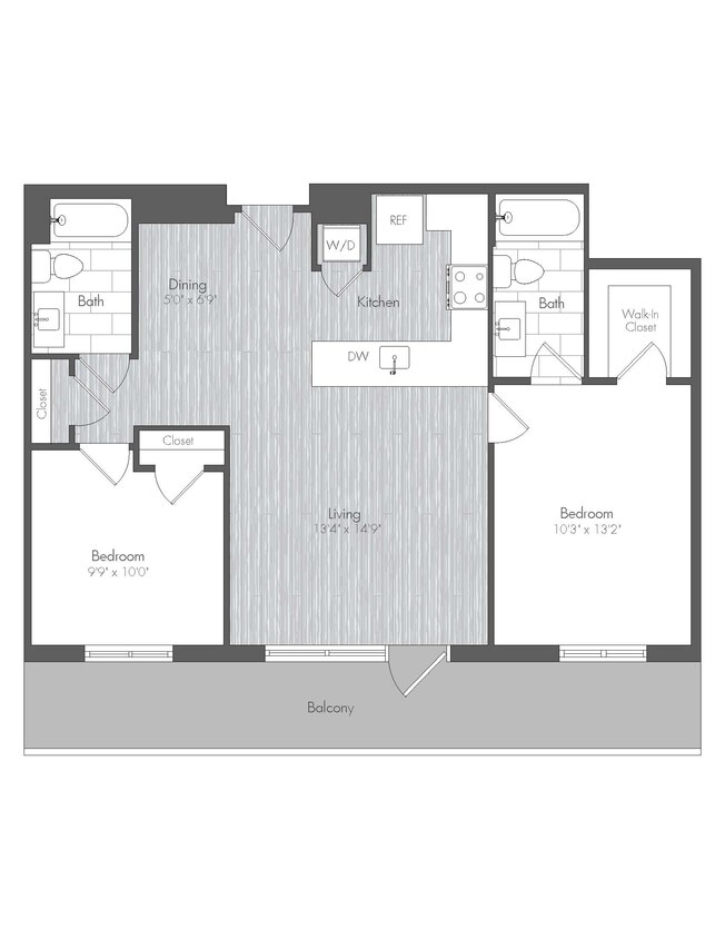 Floor Plan - 2 Bed 2 Bath - B2