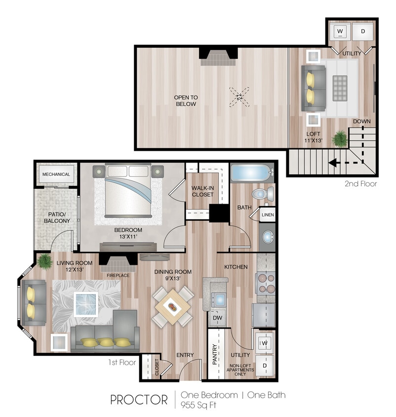 955 Square Feet - Proctor with Loft