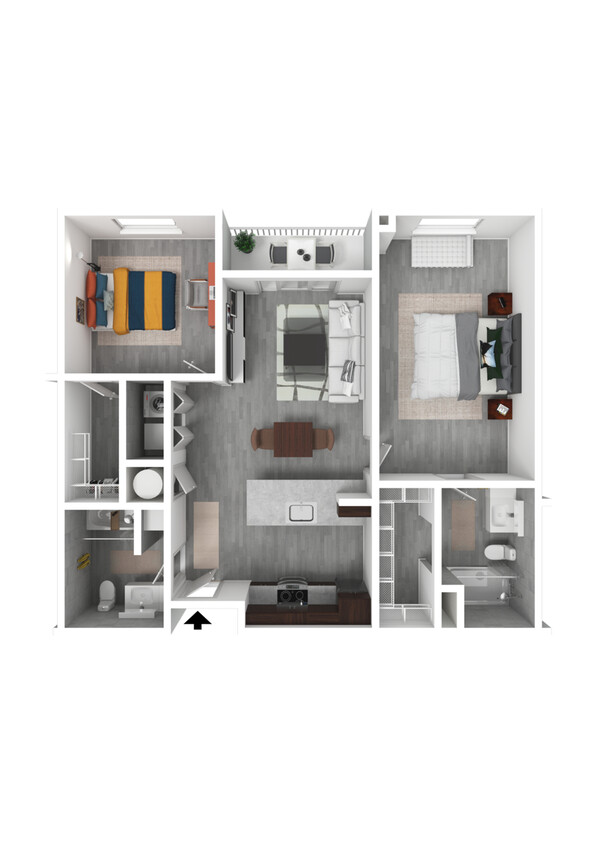 2 Bedroom B - 2 Bedroom B - Furnished