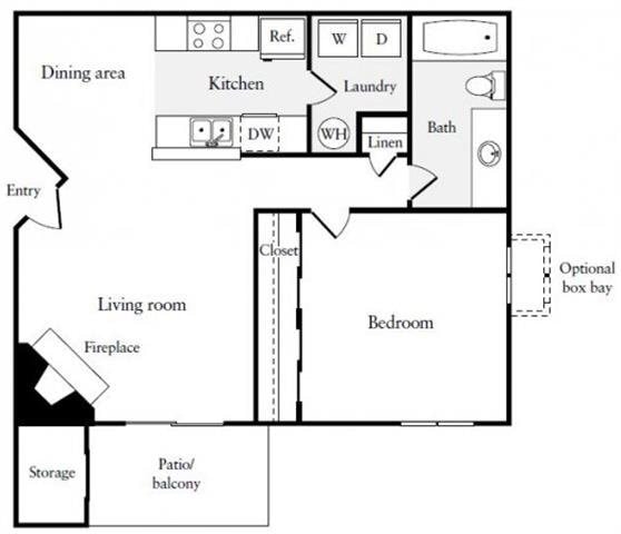 Floor Plan - One Bedroom One Bathroom