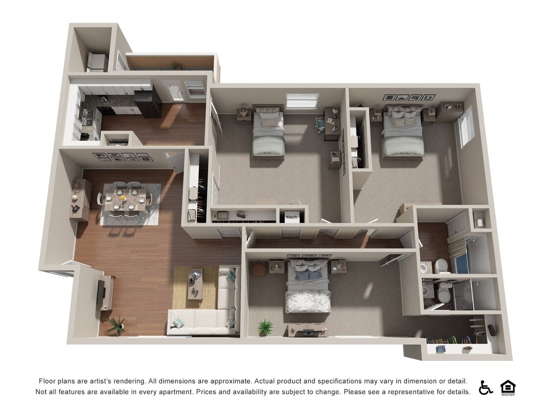 Floor Plan - 2x2 w/ Den