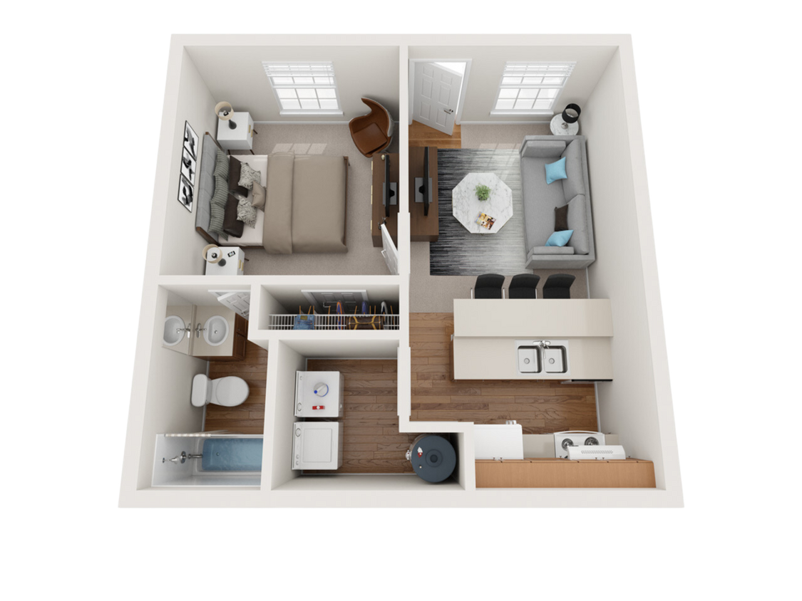 Floor Plan - 1BR/1BA