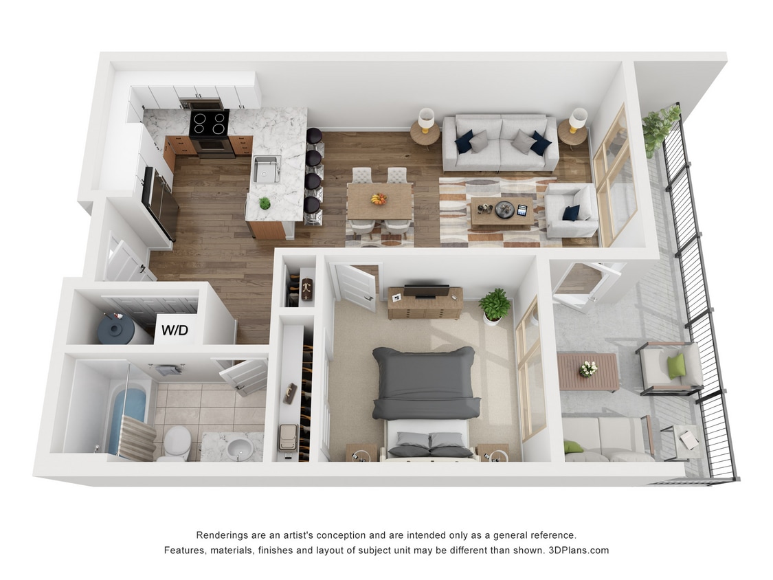 Floor Plan - 1 Bedroom 1 Bath