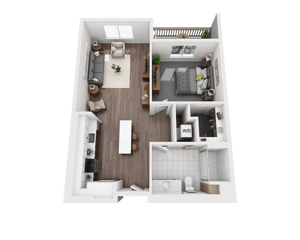 Floor Plan - One Bedroom A1C