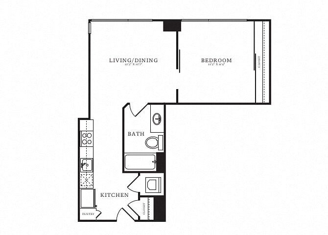 Floor Plan - 1 Bed/1 Bath-B11