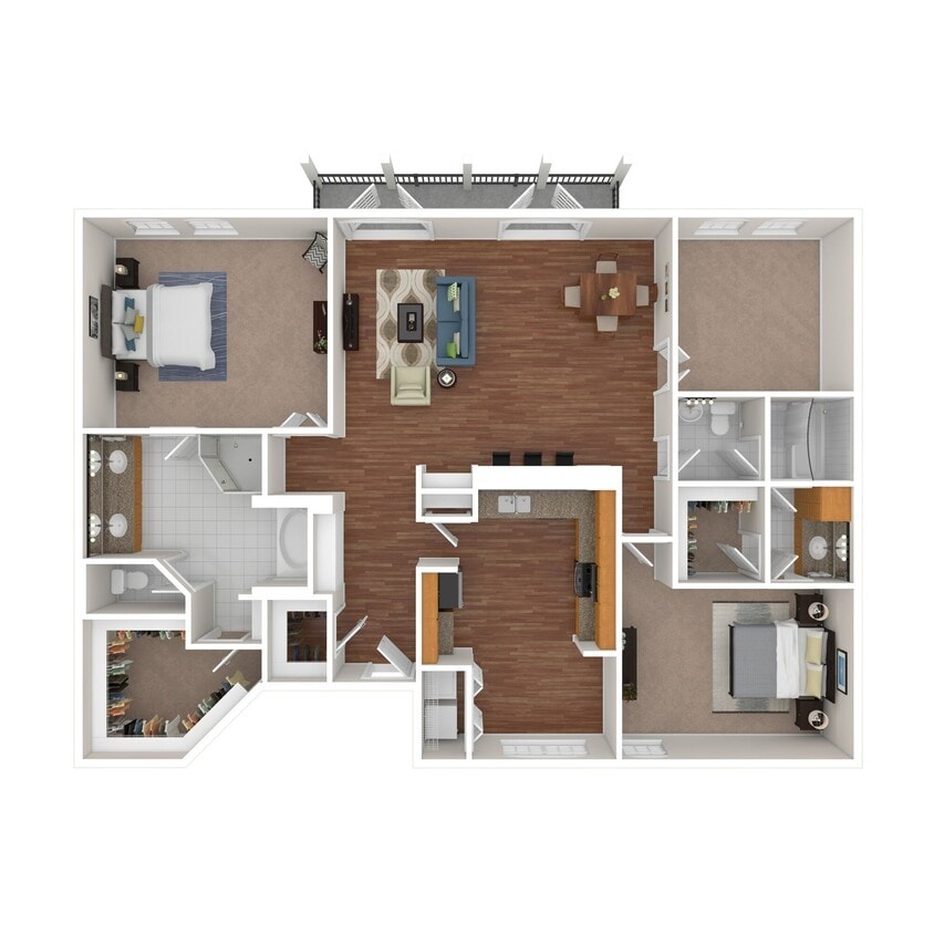 Floor Plan - 3 Bed x2 Bath 1800 SF