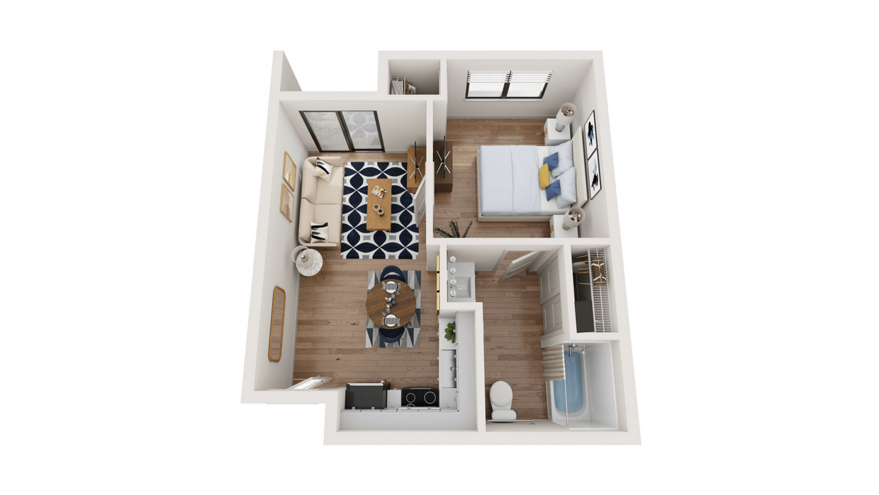 Floor Plan - One Bedroom x One Bathroom