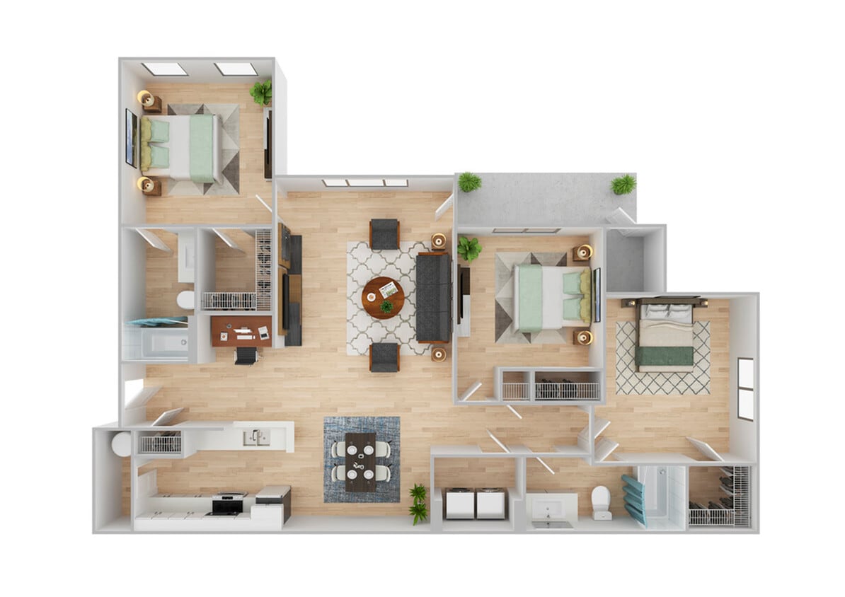 3 Bedroom | 2 Bath | 1309 SF | Renovated - Mustang | Renovated