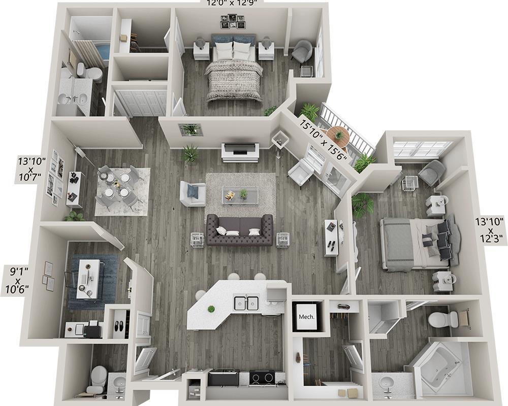 Floor Plan - Two Bedroom B2.5B
