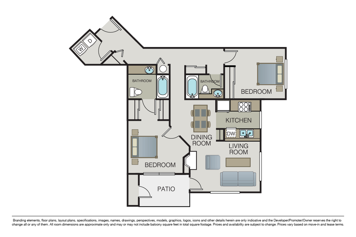 Floor Plan - 2 Bed 2 Bath - C2