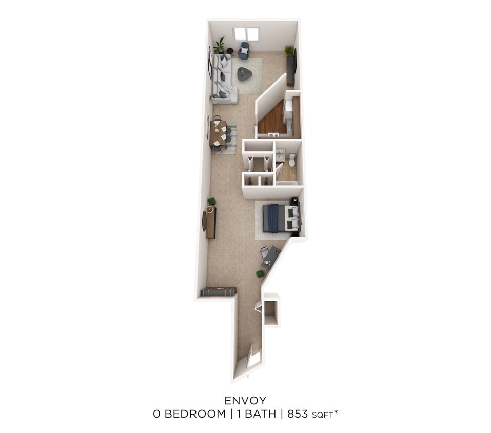 Floor Plan - Studio- 853 sqft