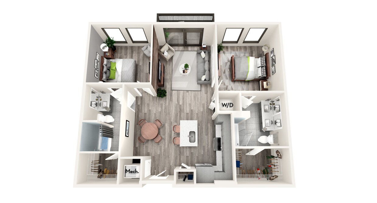 Floor Plan - AZC4 2 BEDROOM AND 2 BATH
