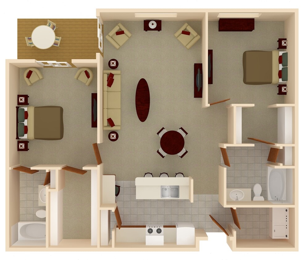 Floor Plan - 2 Bedroom 2 Bathroom