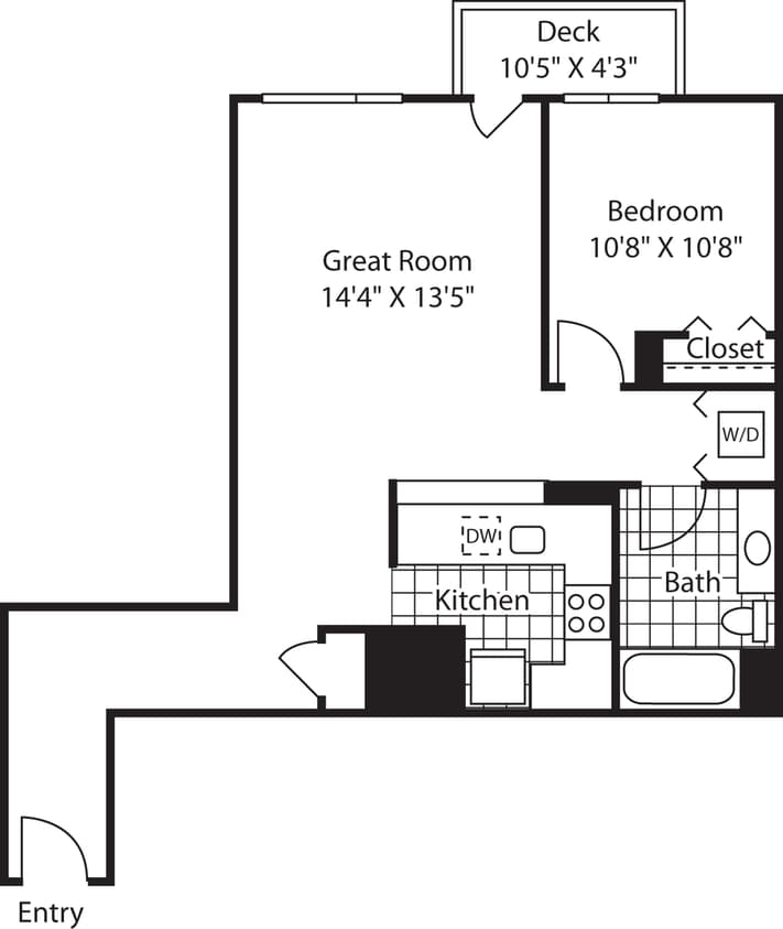 Floor Plan - 1 Bedroom SE - 305