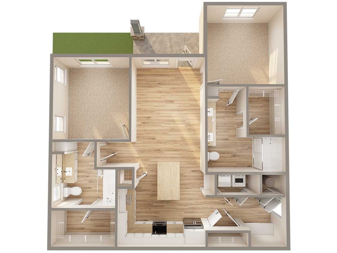 Explore this stylish two-bedroom apartment with generous living space and abundant natural light. - B2