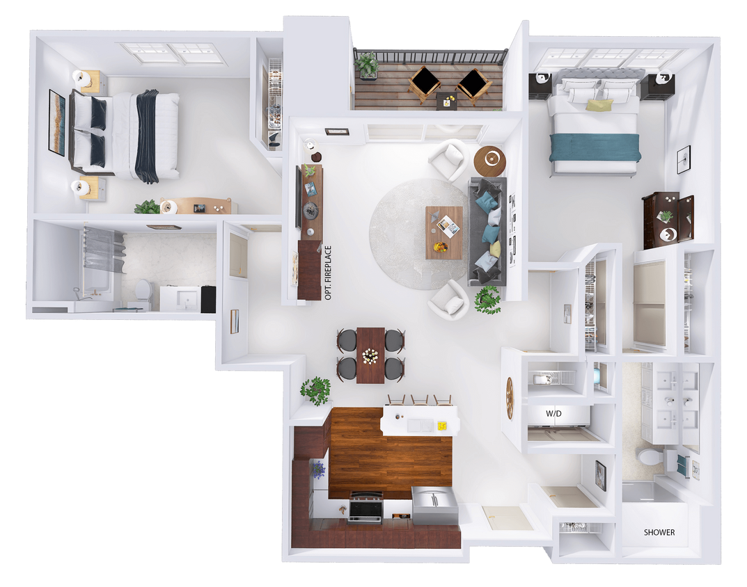 Floor Plan - WestTown - B6 - 2 Bed - 2 Bath