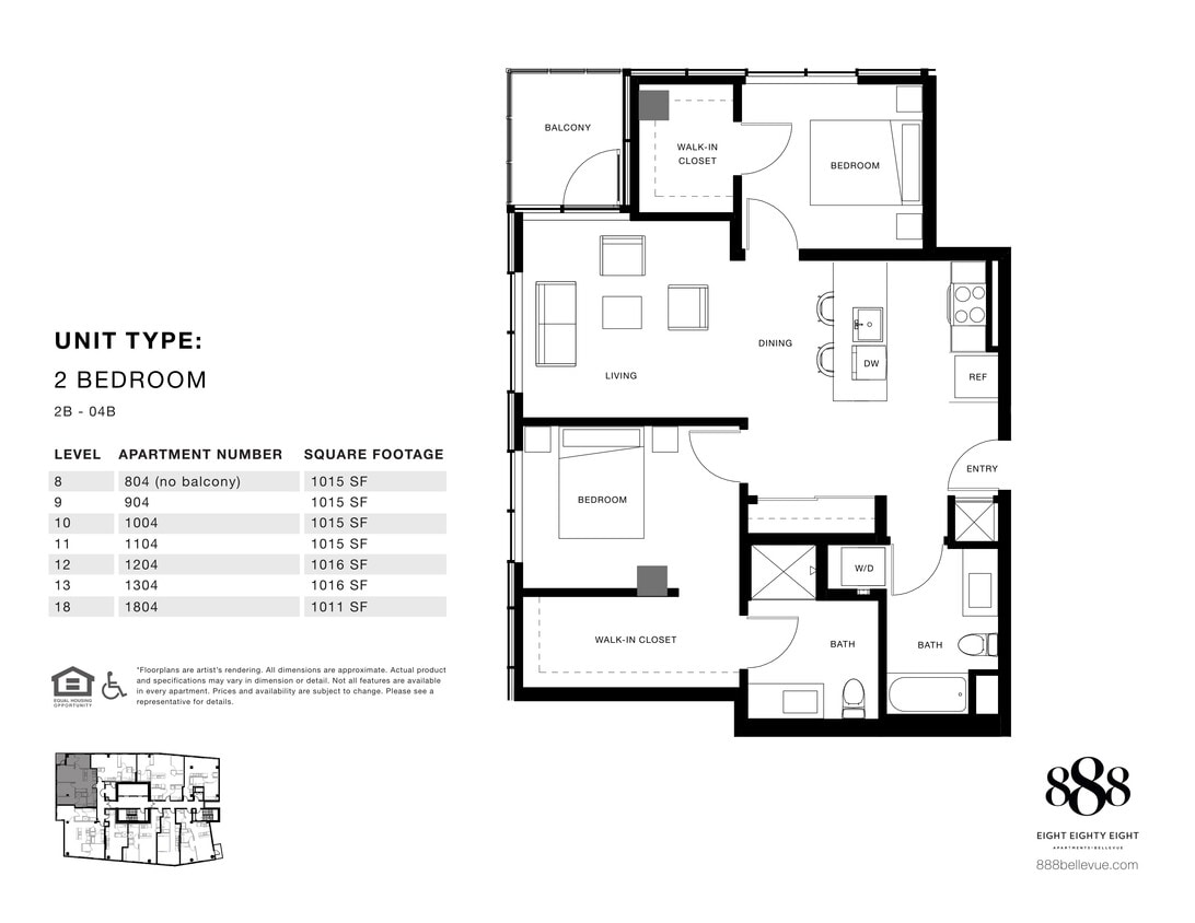 Floor Plan - 2X2 04B