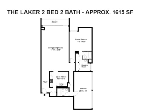 Floor Plan - 2 Bedroom 2 Bath Laker