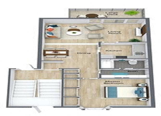 Floor Plan - 1 Bedroom 1 Bathroom B