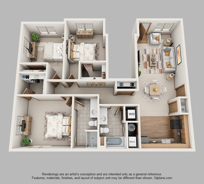 Floor Plan - 3-Bedroom Standard with Garage