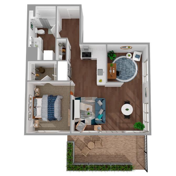 Floor Plan - 1 Bed/1 Bath Den-a85.1