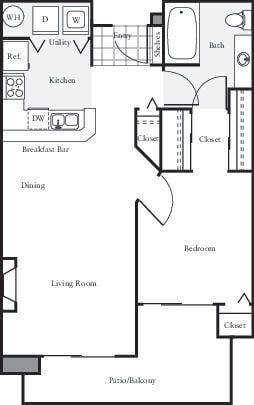 Floor Plan - 1x1 - H