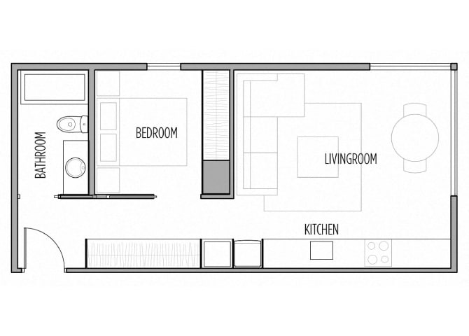 Floor Plan - 1 bedroom