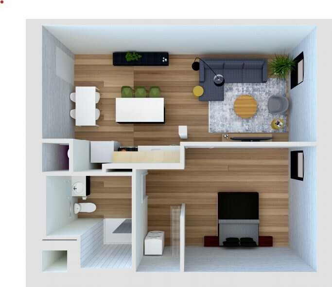 Floor Plan - Existing 4 -1 Bdrm/1 Bath