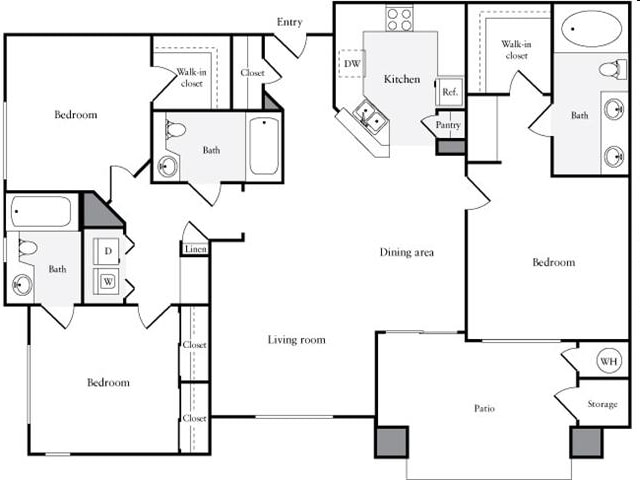 Floor Plan - 3 Bedroom 3 Bathroom