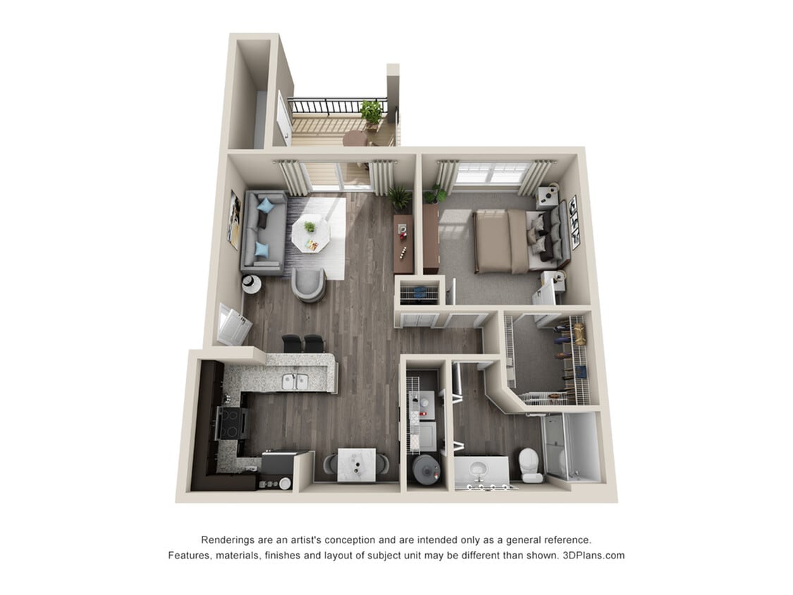 Floor Plan - Unit A - One Bed/One Bath Phase 4 Manhattan