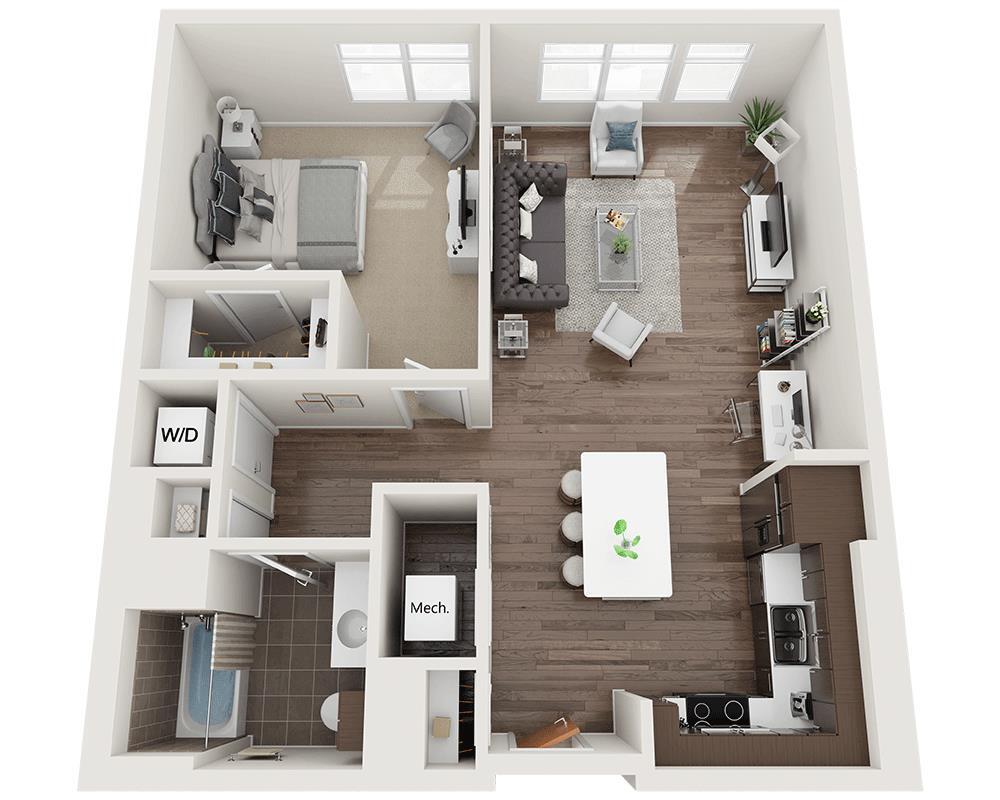 Floor Plan - One Bedroom A1H
