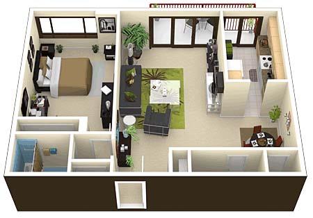 Floor Plan - 1Bedroom   1Bathroom