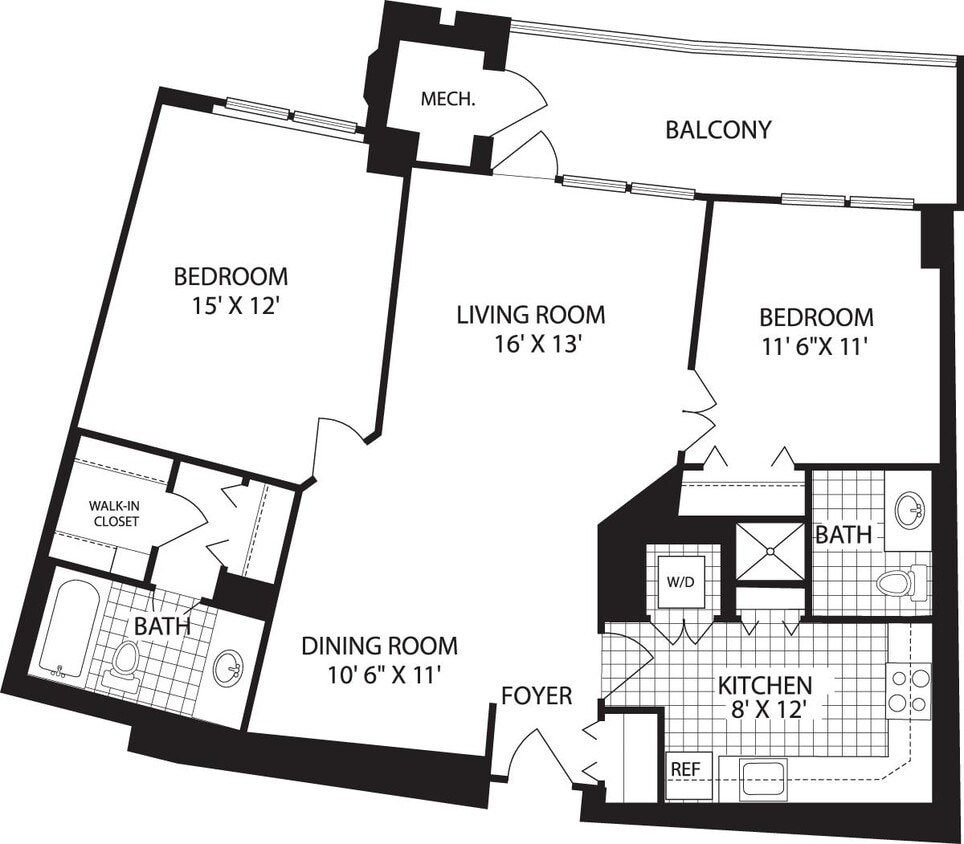 Floor Plan - 2 Bedrooms E