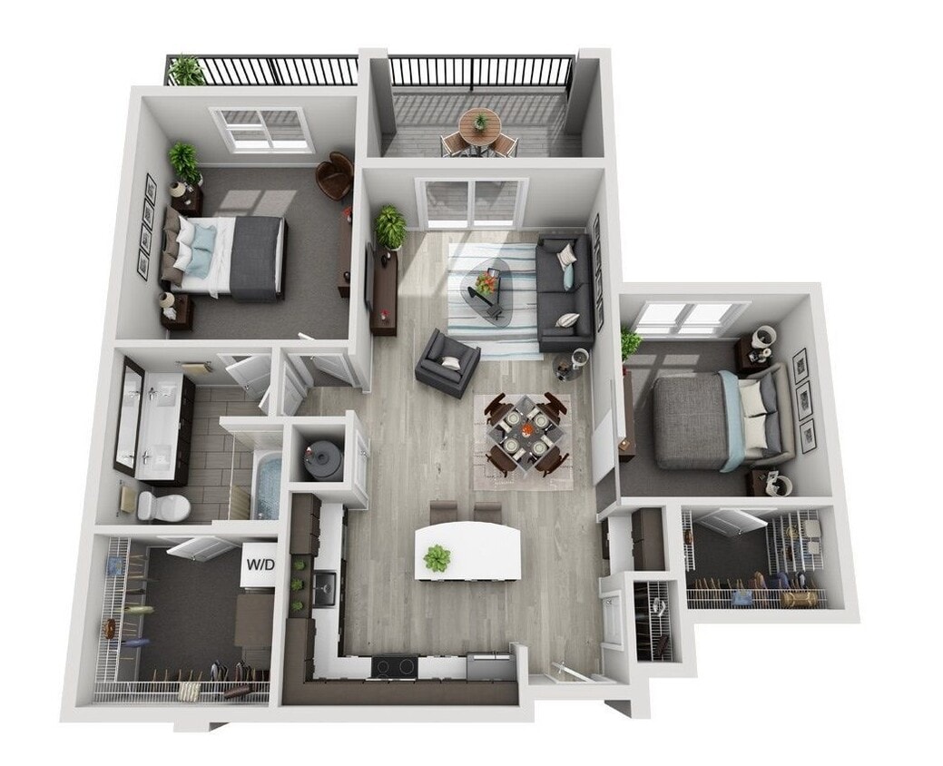 C1 (1BR and Den) floor plan Brookside 51 - C1 (1BR and Den)