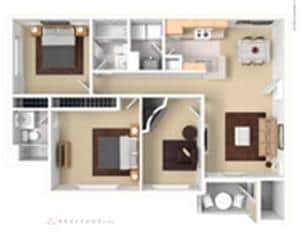 Floor Plan - 2B2B Den