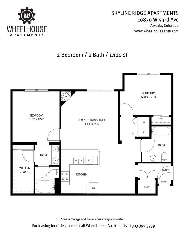 Floor Plan - 2 Bedroom / 2 Bath