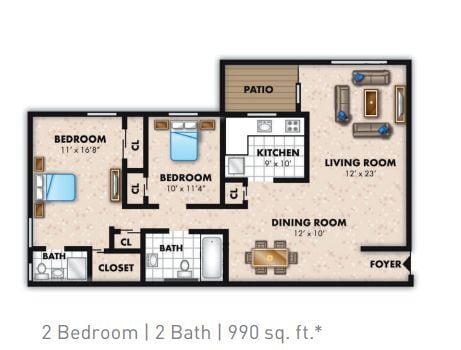 Floor Plan - 2 Bedroom